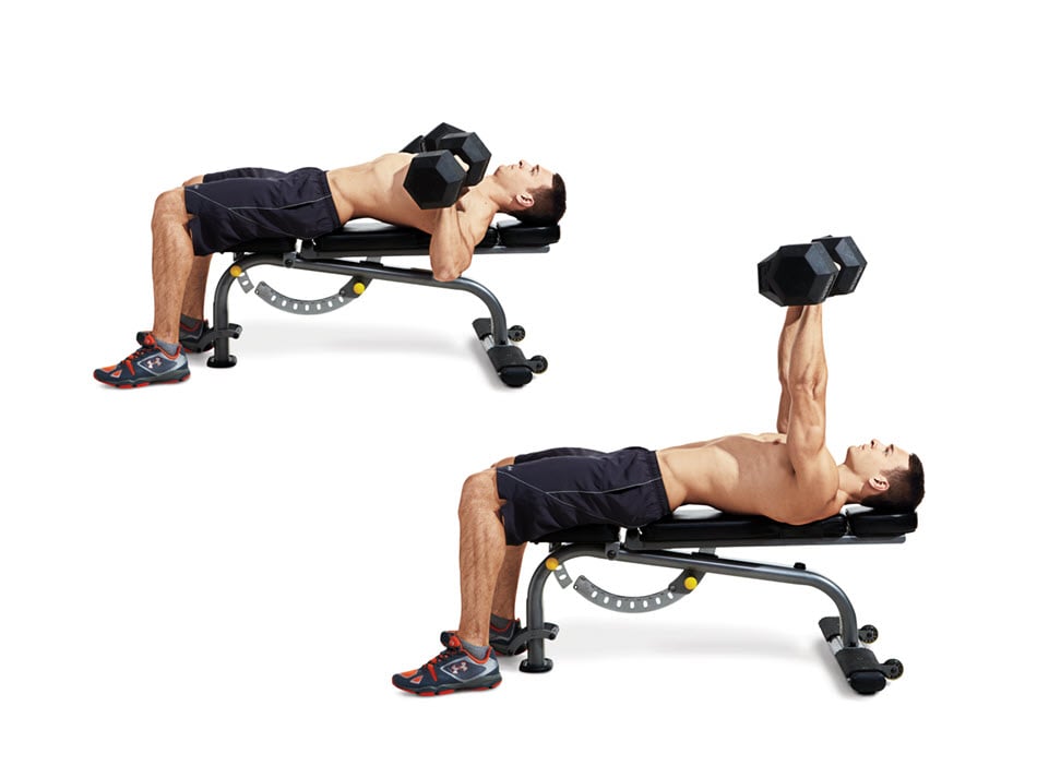 Dumbbell Bench Press là bài tập gym tại nhà cho nam không thể bỏ qua