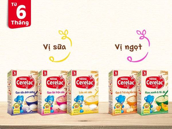 Các vị bột ăn dặm Nestle - Cerelac