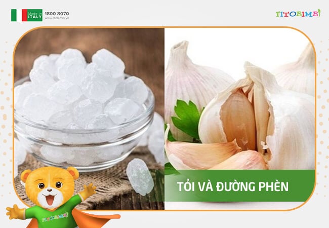 Trị ho cho bé bằng tỏi và đường phèn