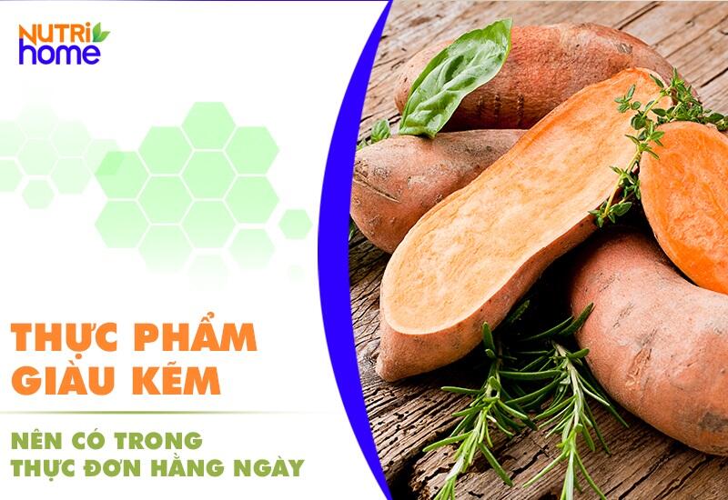 Thực phẩm chứa nhiều kẽm, khoai lang