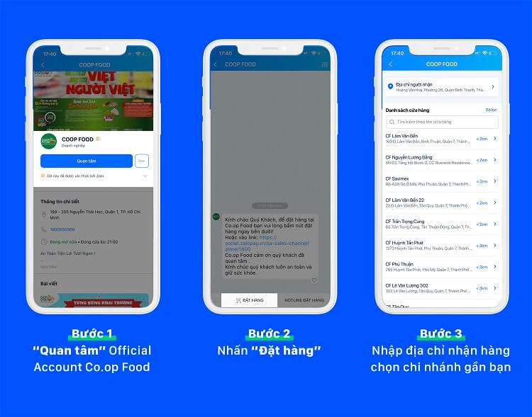 cách mau hàng Co.op Food online qua ZaloPay bước 1-2-3