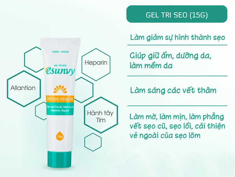 Gel tri seo Esunvy - hỗ trợ loại bỏ sẹo lồi, mờ thâm đỏ hiệu quả 1