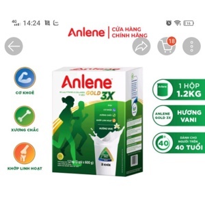 Hộp Sữa bột Anlene Gold Movepro Gói Tiện Lợi dành cho người trên 40 tuổi (140g/04 gói/hộp)