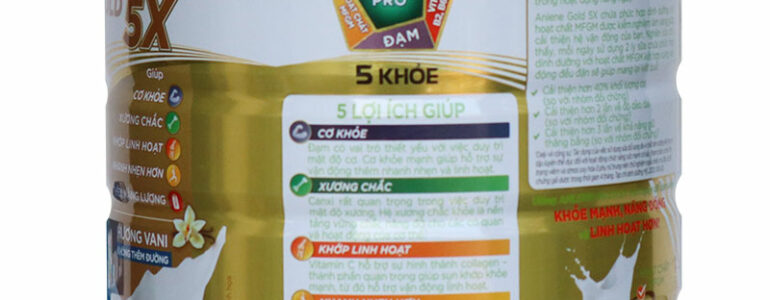 Sữa Anlene Gold 5X 800G (trên 40 tuổi) Giàu MFGM Ít Béo