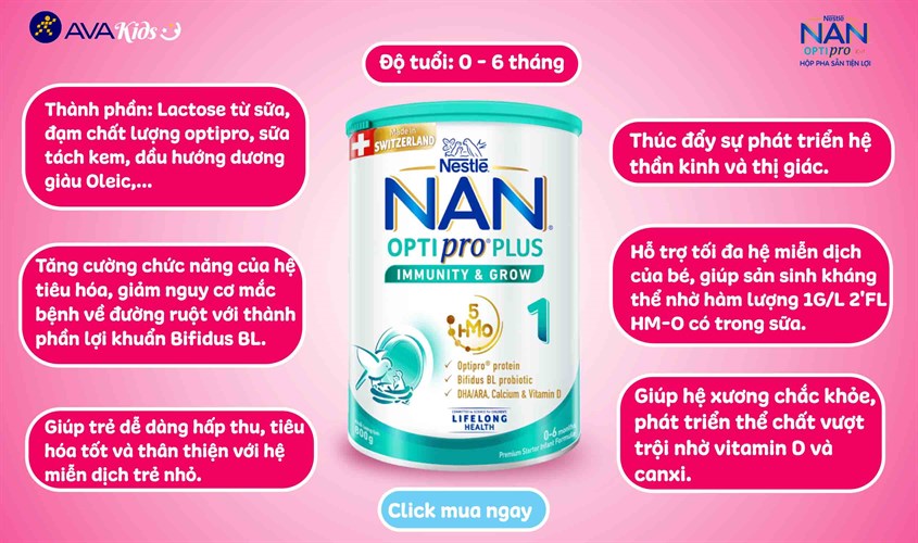 Sữa bột NAN Optipro số 1 900g (0 - 6 tháng)