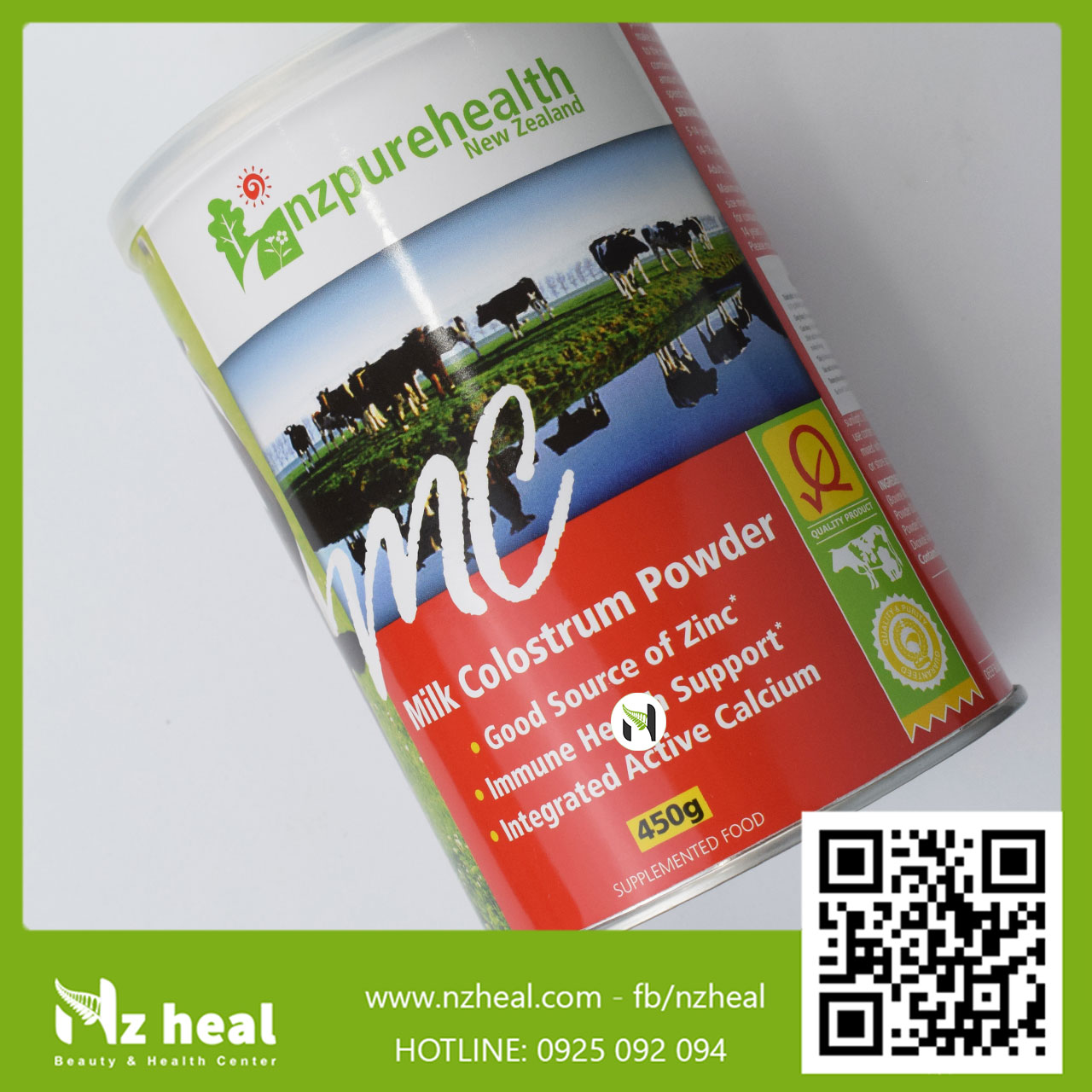 Sữa non Nz Pure Health Milk Colostrum Powder 450g - Nhãn đỏ