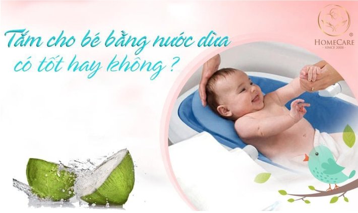 tắm nước dừa cho trẻ sơ sinh