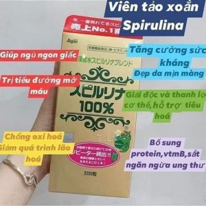 tảo xoắn spirulina nhật bản hộp 2200 viên mác đỏ mới nhất