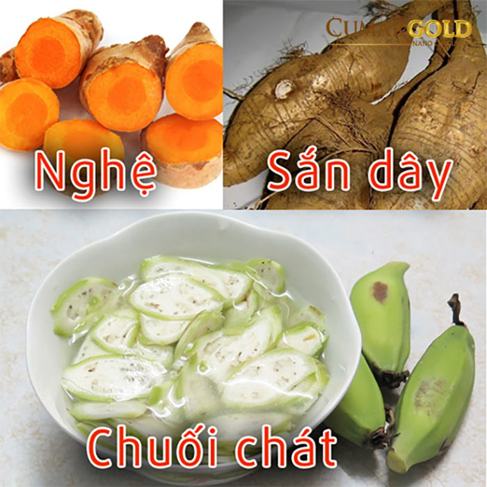 Nghệ tươi, chuối chát, sắn dây