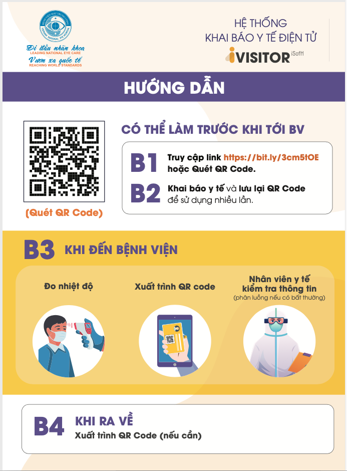 Khai báo y tế điện tử IVISITOR tại Bệnh viện Mắt trung ương