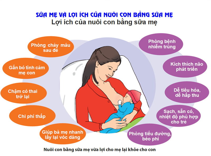 Lợi ích của việc cho trẻ bú mẹ