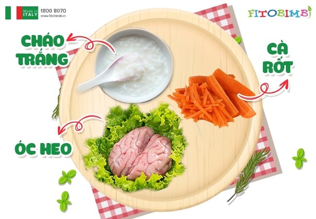 Cháo óc heo cà rốt cho bé