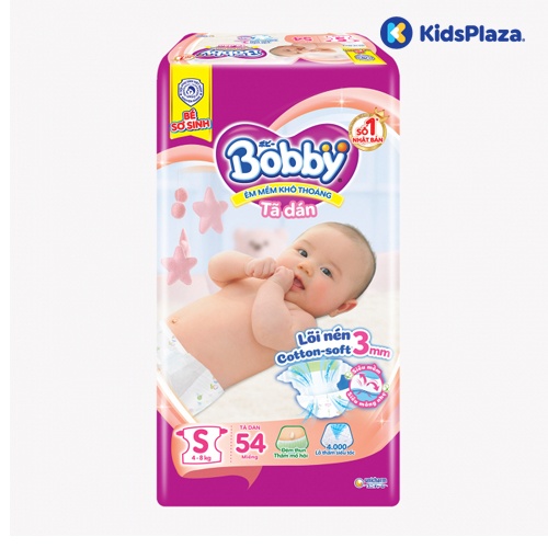 Bỉm tã dán Bobby size S 54 miếng