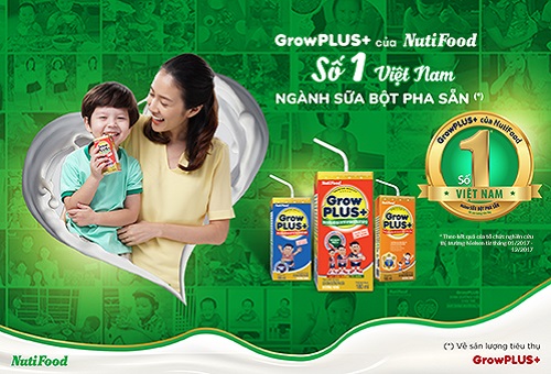 Sữa bột pha sẵn Nuti Grow Plus màu xanh hộp 180ml