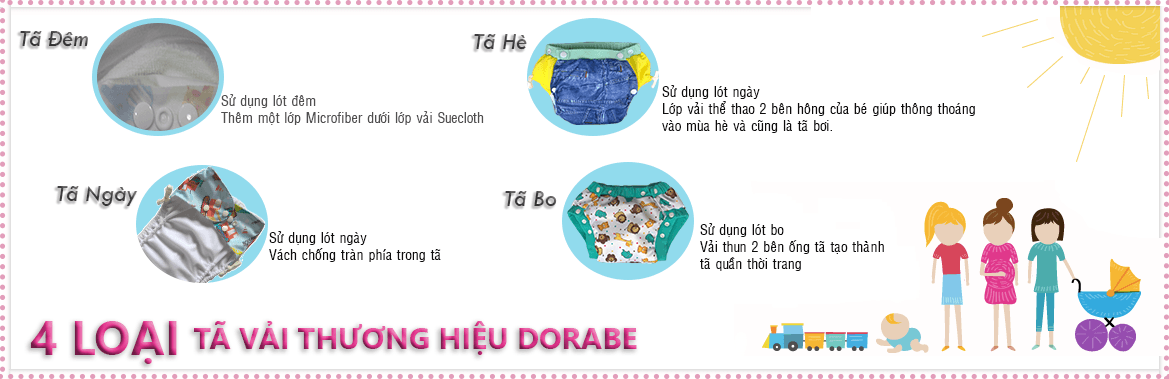 Phân loại tã vải Dorabe